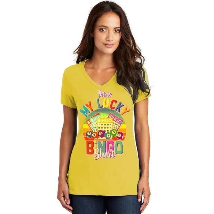 Funny This Is My Lucky Bingo Women's V-Neck T-Shirt