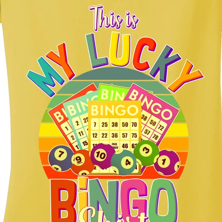 Funny This Is My Lucky Bingo Women's V-Neck T-Shirt