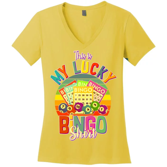 Funny This Is My Lucky Bingo Women's V-Neck T-Shirt