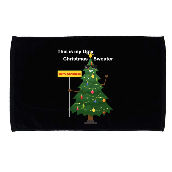 Funny This Is My Ugly Christmas Sweater Microfiber Hand Towel