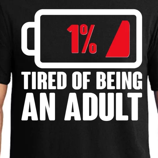 Funny Tired of Being An Adult Low Battery Pajama Set