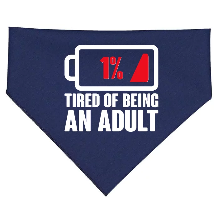 Funny Tired of Being An Adult Low Battery USA-Made Doggie Bandana