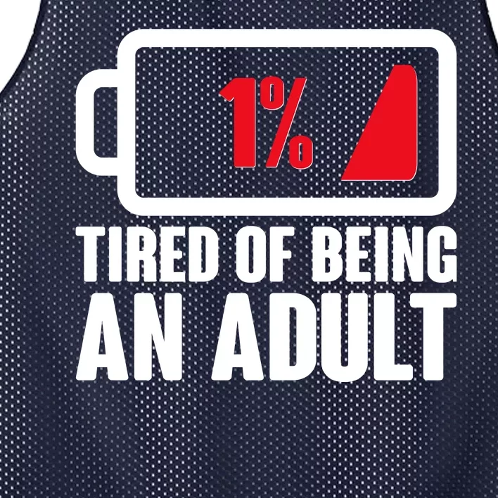 Funny Tired of Being An Adult Low Battery Mesh Reversible Basketball Jersey Tank