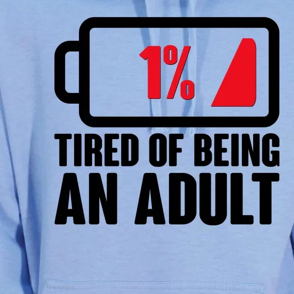 Funny Tired of Being An Adult Low Battery Unisex Surf Hoodie