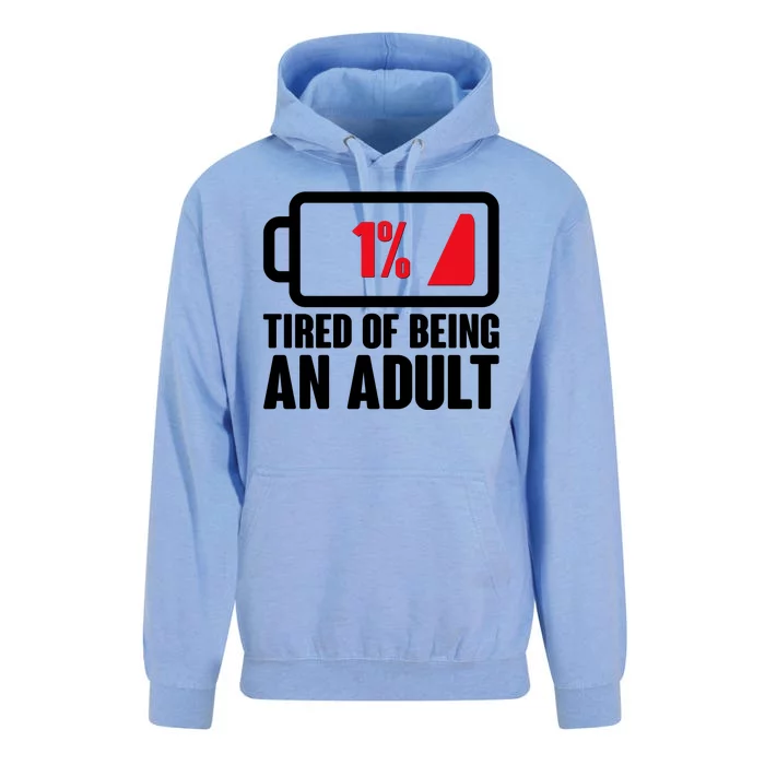 Funny Tired of Being An Adult Low Battery Unisex Surf Hoodie