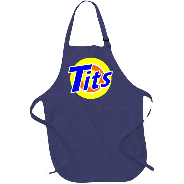 Funny Tits Logo Full-Length Apron With Pockets