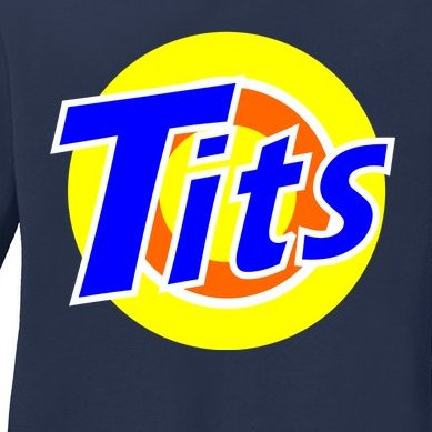 Funny Tits Logo Ladies Missy Fit Long Sleeve Shirt