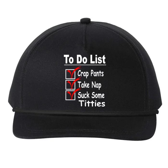 Funny To Do List Snapback Five-Panel Rope Hat