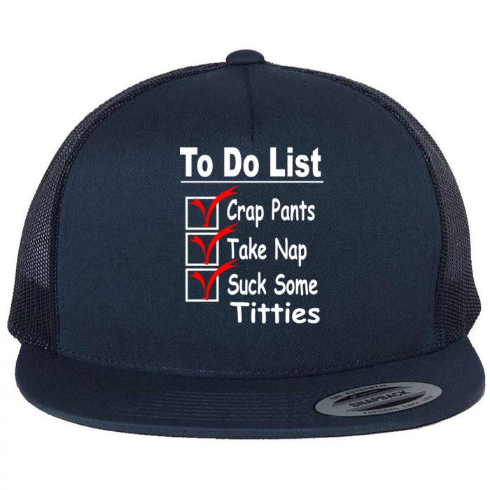 Funny To Do List Flat Bill Trucker Hat