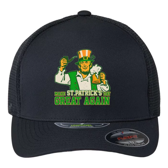 Funny Trump Make St Patrick's Day Great Again Flexfit Unipanel Trucker Cap