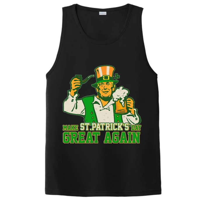 Funny Trump Make St Patrick's Day Great Again Performance Tank