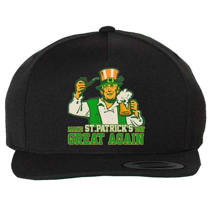 Funny Trump Make St Patrick's Day Great Again Wool Snapback Cap