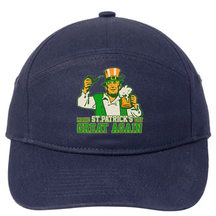 Funny Trump Make St Patrick's Day Great Again 7-Panel Snapback Hat