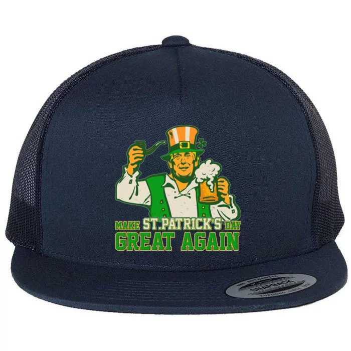 Funny Trump Make St Patrick's Day Great Again Flat Bill Trucker Hat
