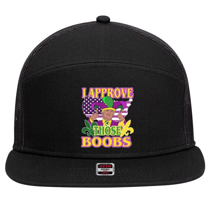 Funny Trump Mardi Gras Boobs 7 Panel Mesh Trucker Snapback Hat