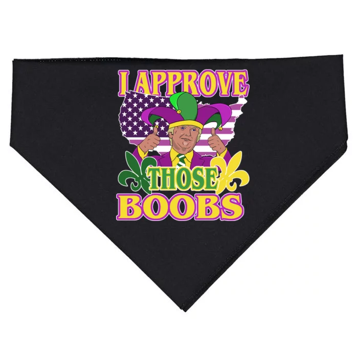 Funny Trump Mardi Gras Boobs USA-Made Doggie Bandana