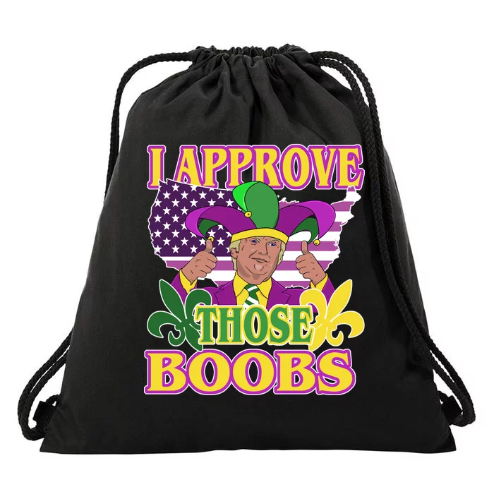 Funny Trump Mardi Gras Boobs Drawstring Bag