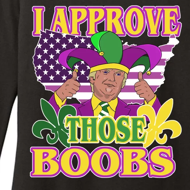 Funny Trump Mardi Gras Boobs Womens CVC Long Sleeve Shirt