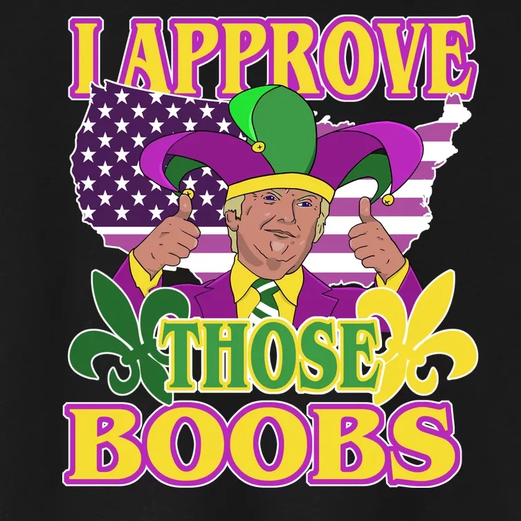 Funny Trump Mardi Gras Boobs Women's Crop Top Tee