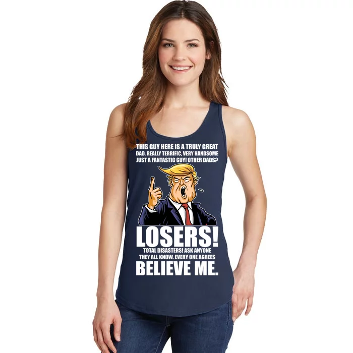 Funny Trump Really Terrific Very Handsome Father's Day Ladies Essential Tank