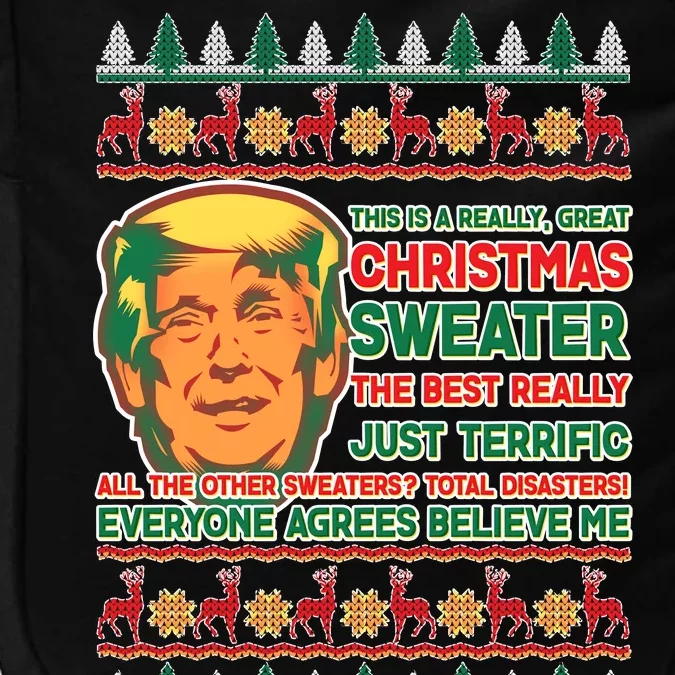 Funny Trump Ugly Christmas Sweater Impact Tech Backpack