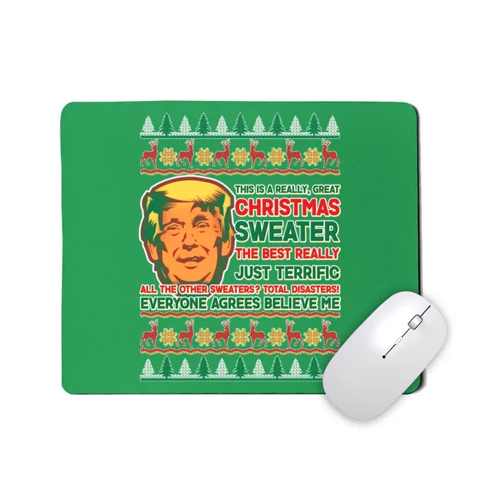 Funny Trump Ugly Christmas Sweater Mousepad