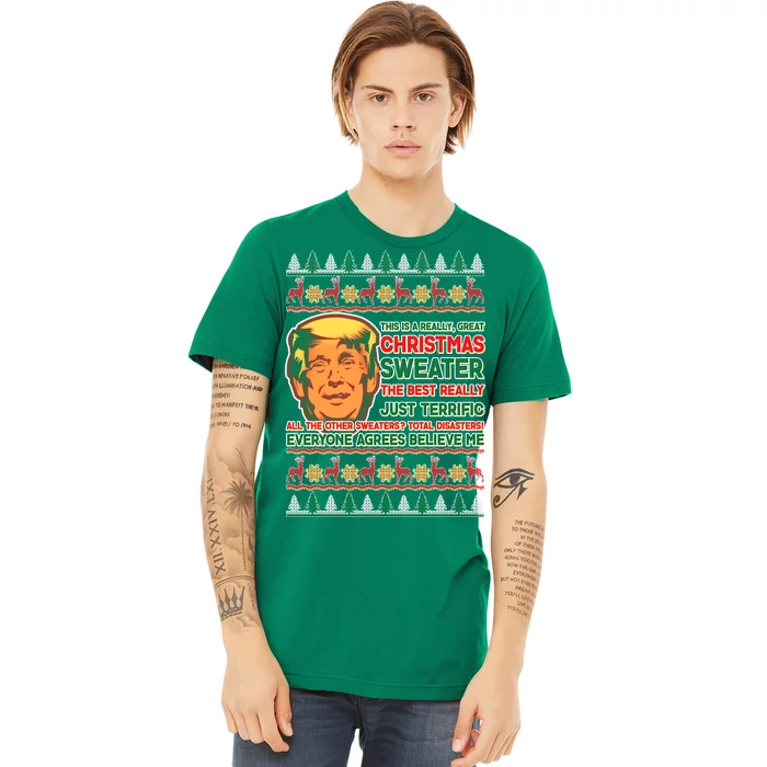 Funny Trump Ugly Christmas Sweater Premium T-Shirt