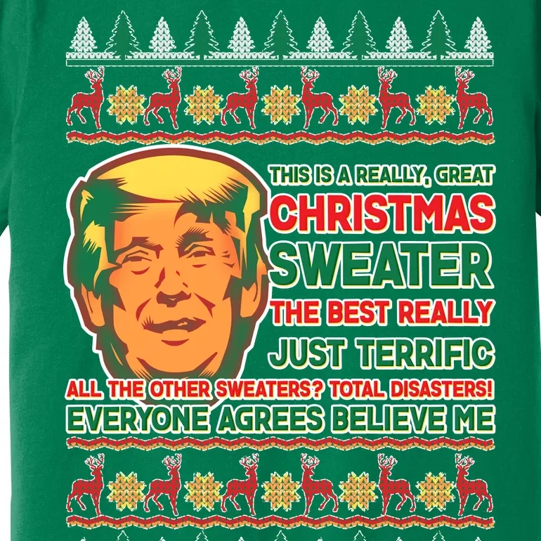 Funny Trump Ugly Christmas Sweater Premium T-Shirt