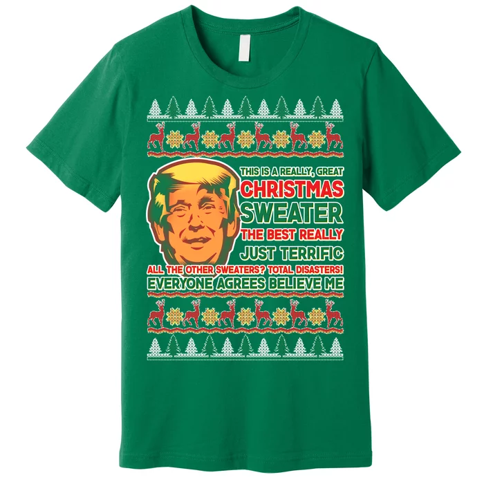 Funny Trump Ugly Christmas Sweater Premium T-Shirt