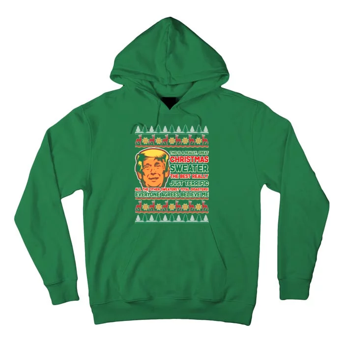 Funny Trump Ugly Christmas Sweater Tall Hoodie