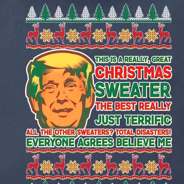 Funny Trump Ugly Christmas Sweater Zip Tote Bag