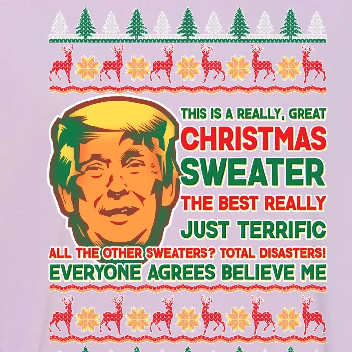 Funny Trump Ugly Christmas Sweater Garment-Dyed Sweatshirt