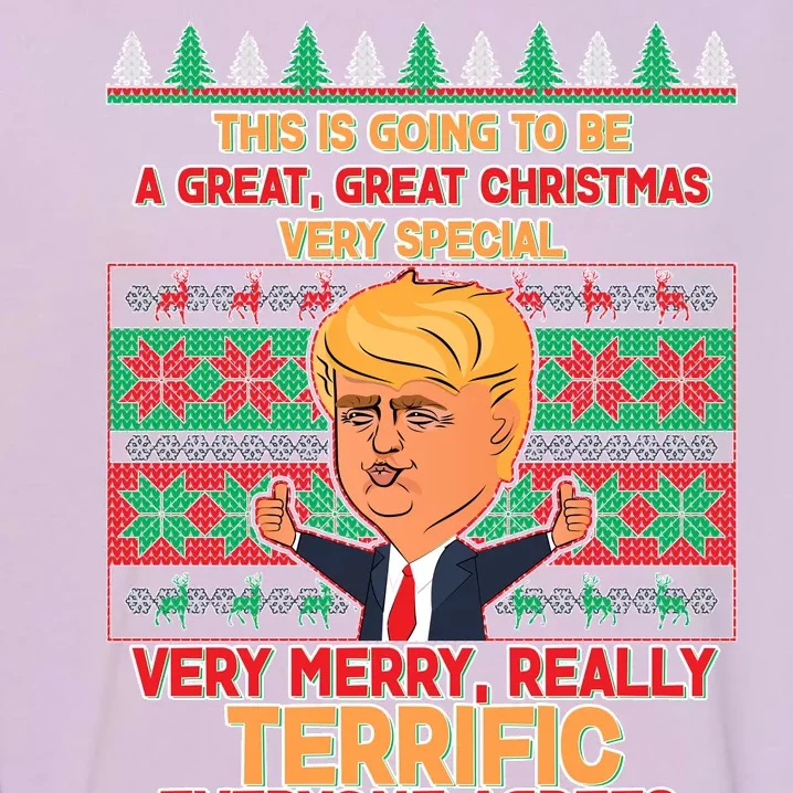 Funny Trump Very Merry Ugly Christmas Sweater Garment-Dyed Sweatshirt