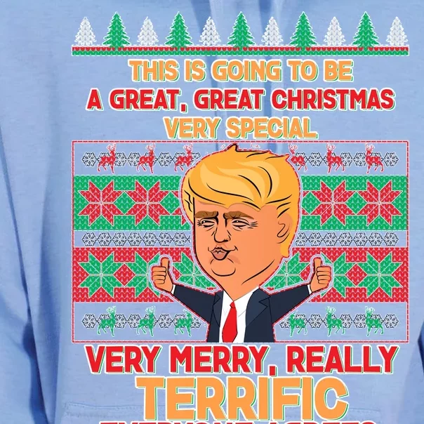 Funny Trump Very Merry Ugly Christmas Sweater Unisex Surf Hoodie