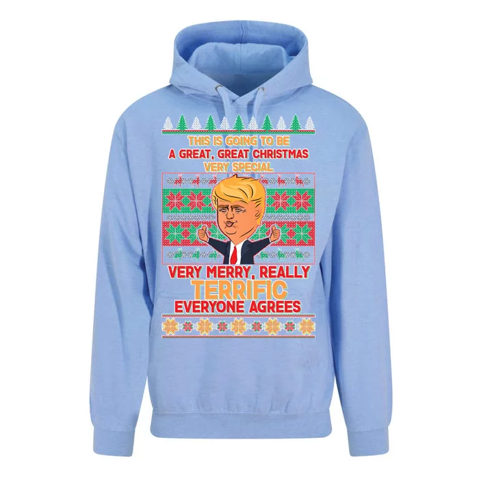 Funny Trump Very Merry Ugly Christmas Sweater Unisex Surf Hoodie