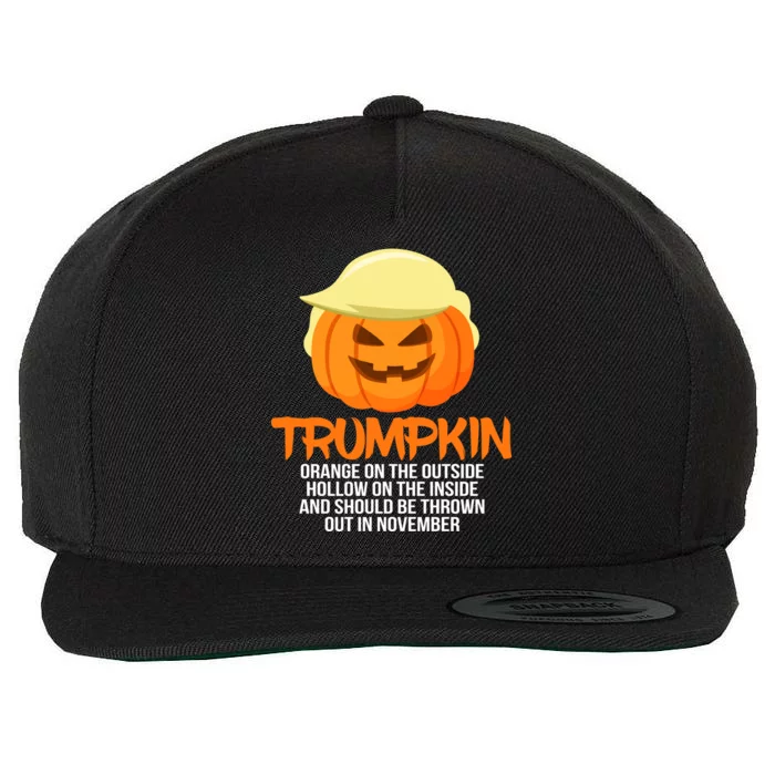 Funny Trumpkin Thrown Out In November Wool Snapback Cap