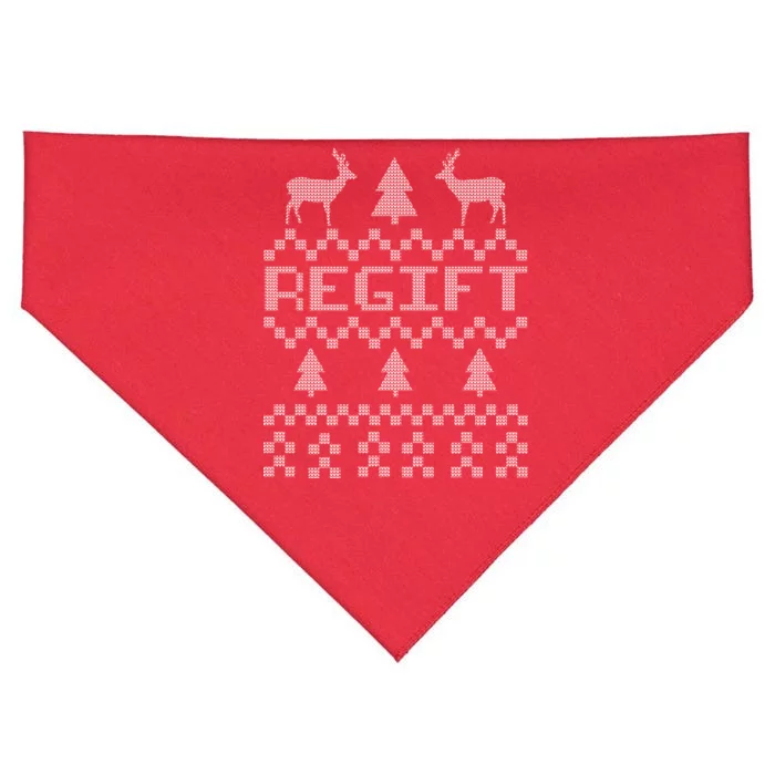 Funny Ugly Christmas Sweater Regift USA-Made Doggie Bandana