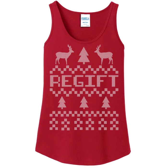 Funny Ugly Christmas Sweater Regift Ladies Essential Tank