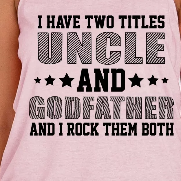 Funny Uncle And Godfather I Rock Them Both Women's Knotted Racerback Tank