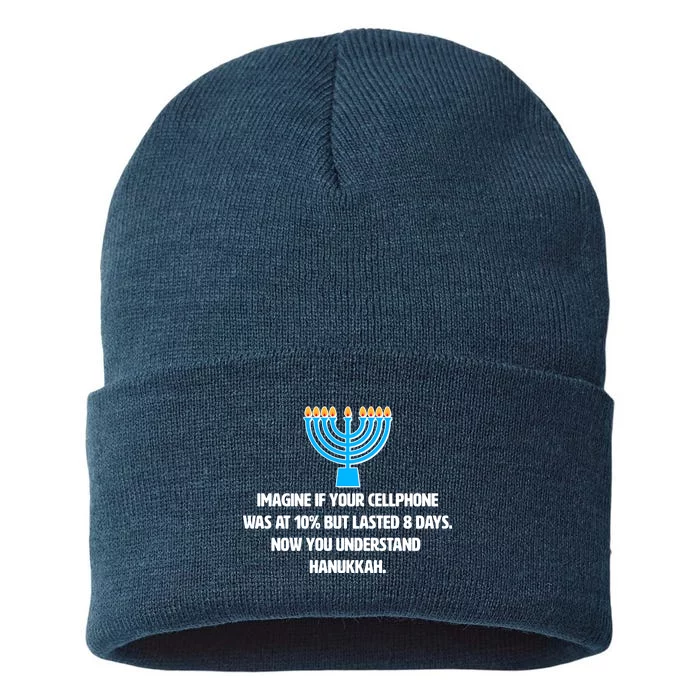 Funny Understanding Hanukkah Sustainable Knit Beanie