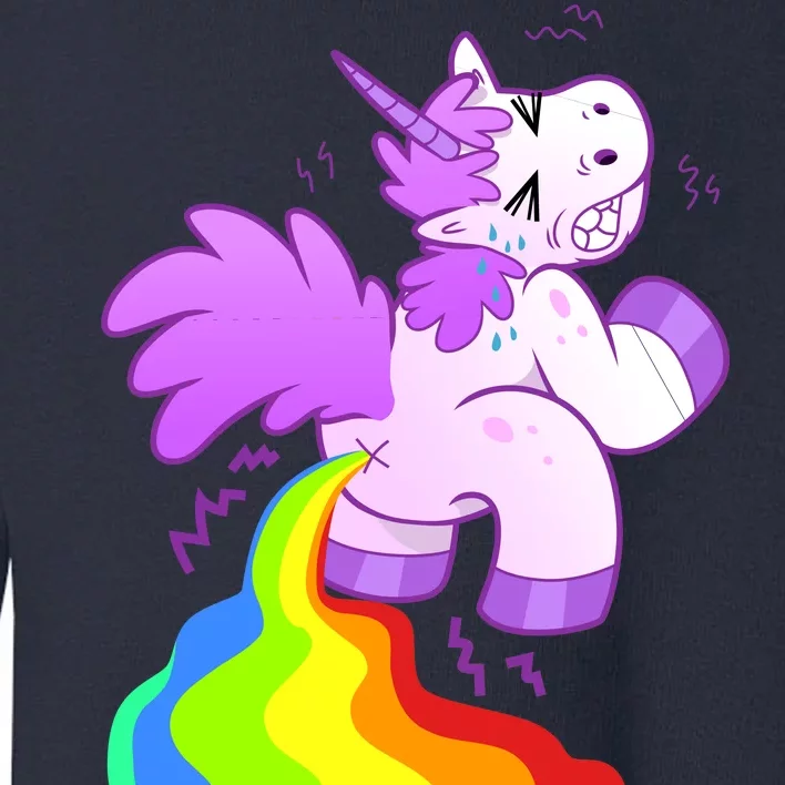 Funny Unicorn Pooping A Rainbow Toddler Sweatshirt