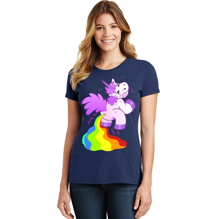 Funny Unicorn Pooping A Rainbow Women's T-Shirt