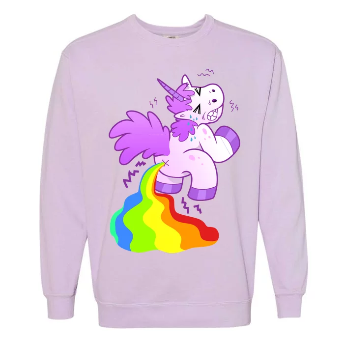 Funny Unicorn Pooping A Rainbow Garment-Dyed Sweatshirt