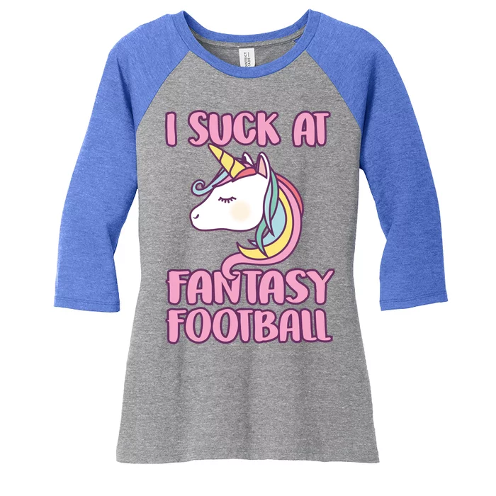 Funny Unicron I Suck At Fantasy Football Women's Tri-Blend 3/4-Sleeve Raglan Shirt