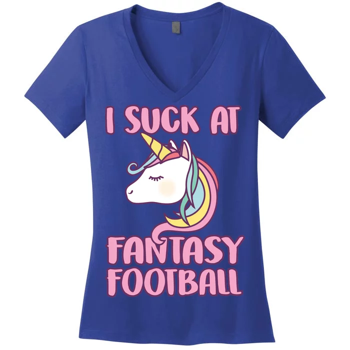 Funny Unicron I Suck At Fantasy Football Women's V-Neck T-Shirt