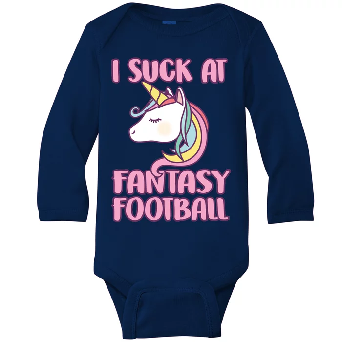 Funny Unicron I Suck At Fantasy Football Baby Long Sleeve Bodysuit