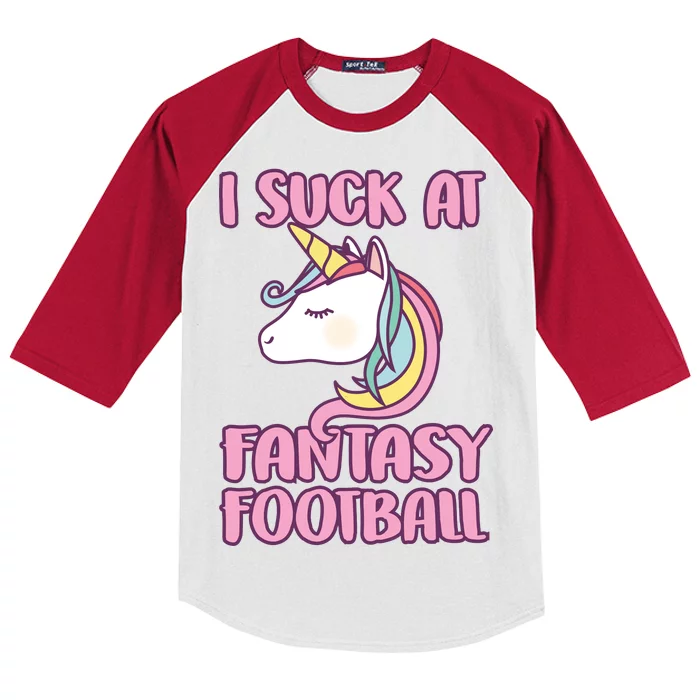 Funny Unicron I Suck At Fantasy Football Kids Colorblock Raglan Jersey