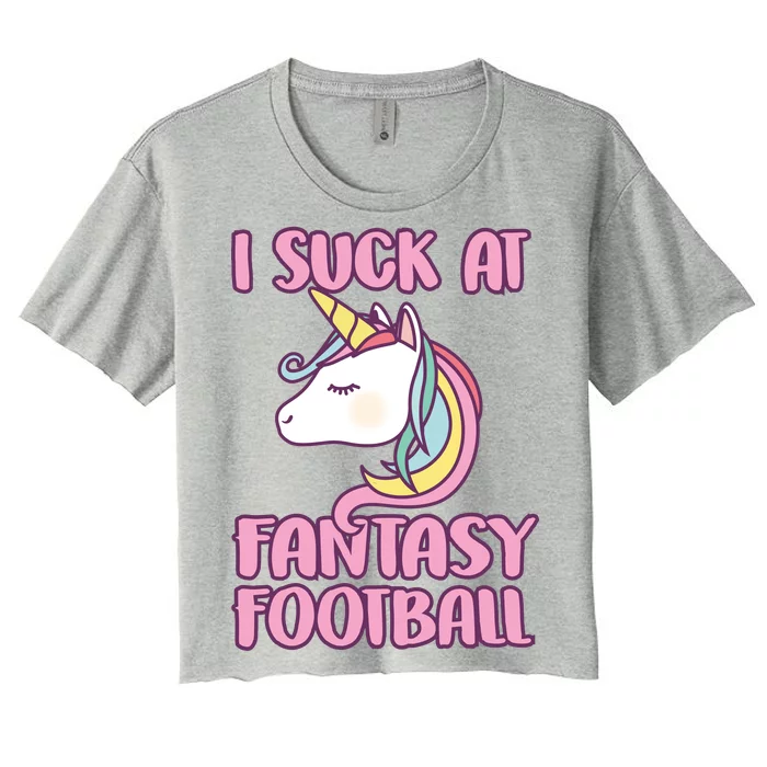 Funny Unicron I Suck At Fantasy Football Women's Crop Top Tee