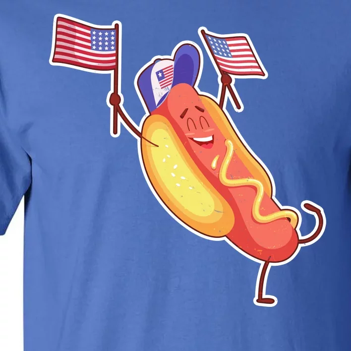 Funny USA American Flag Hotdog Tall T-Shirt