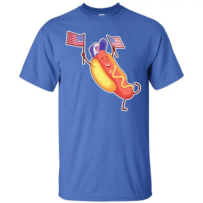 Funny USA American Flag Hotdog Tall T-Shirt